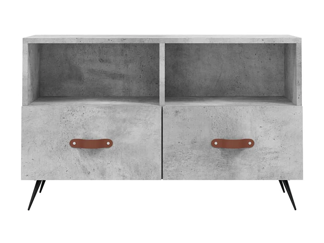 Meuble TV BEis béton 80x36x50 cm Bois d'ingénierie BE67070