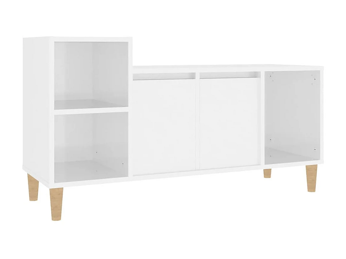 Meuble TV Blanc brillant 100x35x55 cm Bois d'ingénierie BE32296