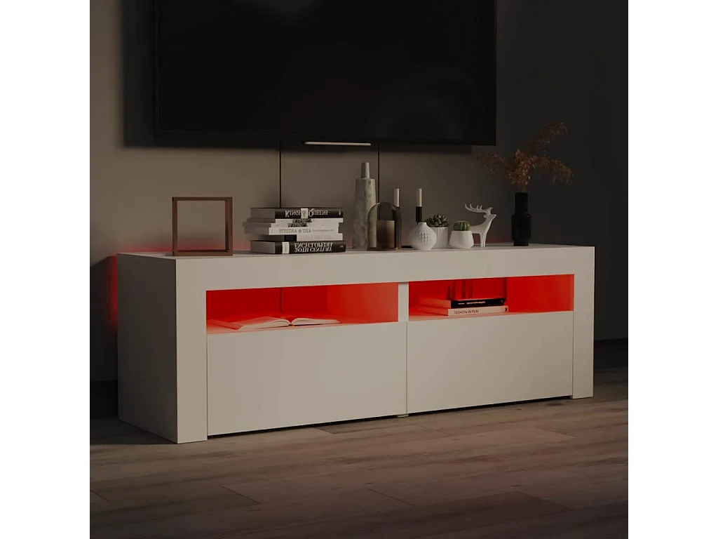 TV-Schrank,TV-Möbel mit LED-Leuchten Weiß 120x35x40 cm -gkd557915