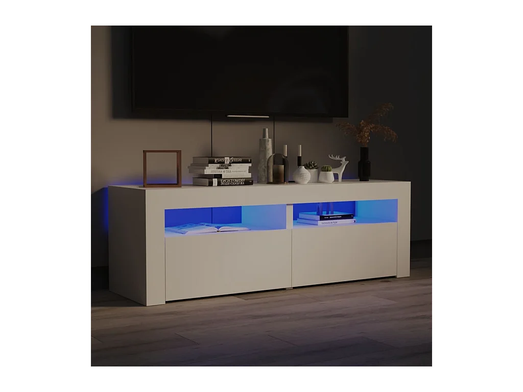 Meuble TV avec lumières LED blanc 120x35x40 cm BE11284