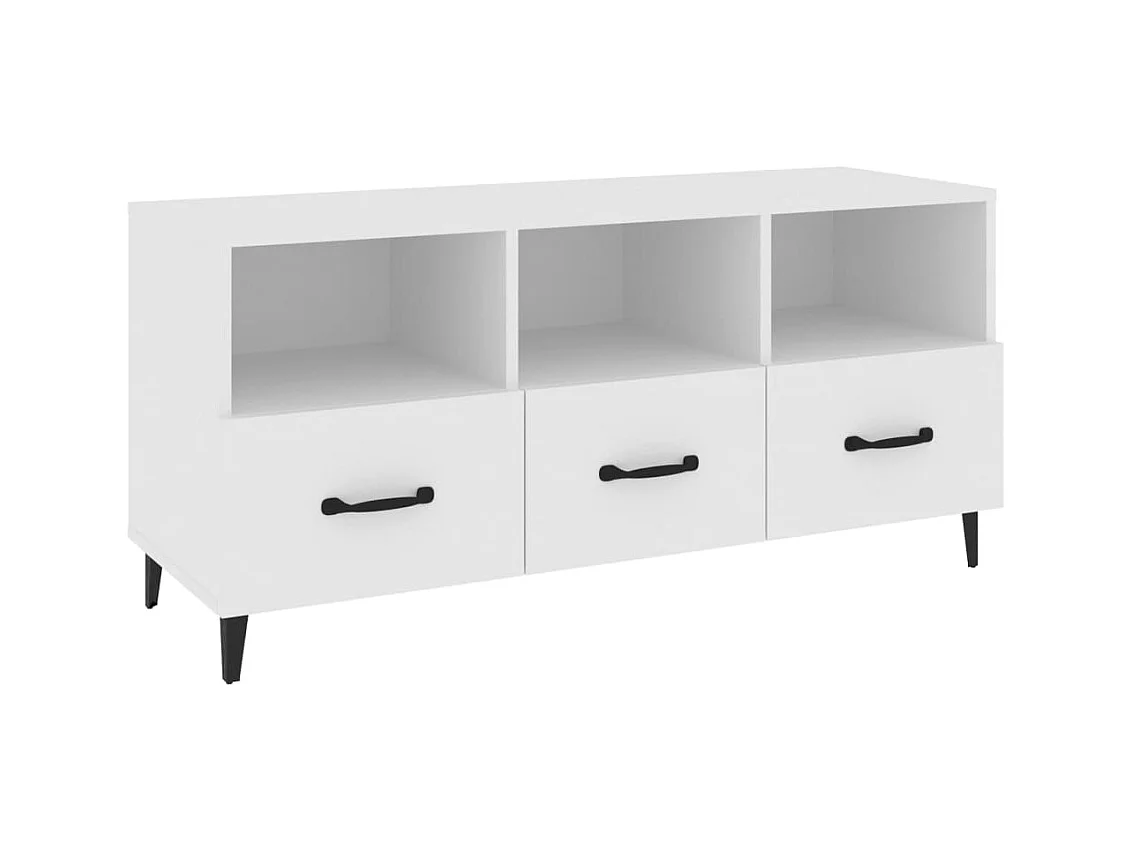 Tv-meubel 102x35x50 cm bewerkt hout wit NL700952