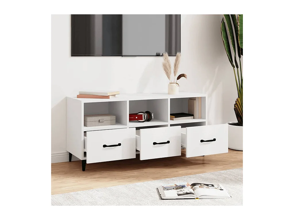 Tv-meubel 102x35x50 cm bewerkt hout wit NL700952