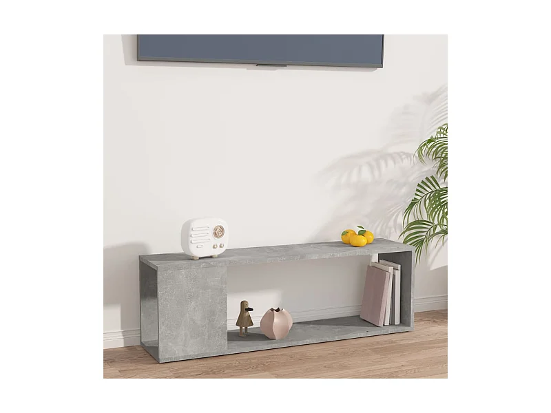 Mueble para TV madera contrachapada gris hormigón 100x24x32 cm ES429755
