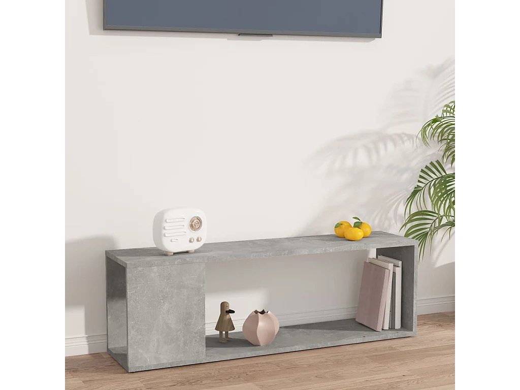 Mueble para TV madera contrachapada gris hormigón 100x24x32 cm ES429755