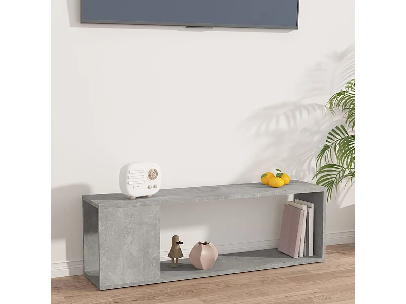Meuble TV Gris béton 100x24x32 cm Aggloméré LWW42688