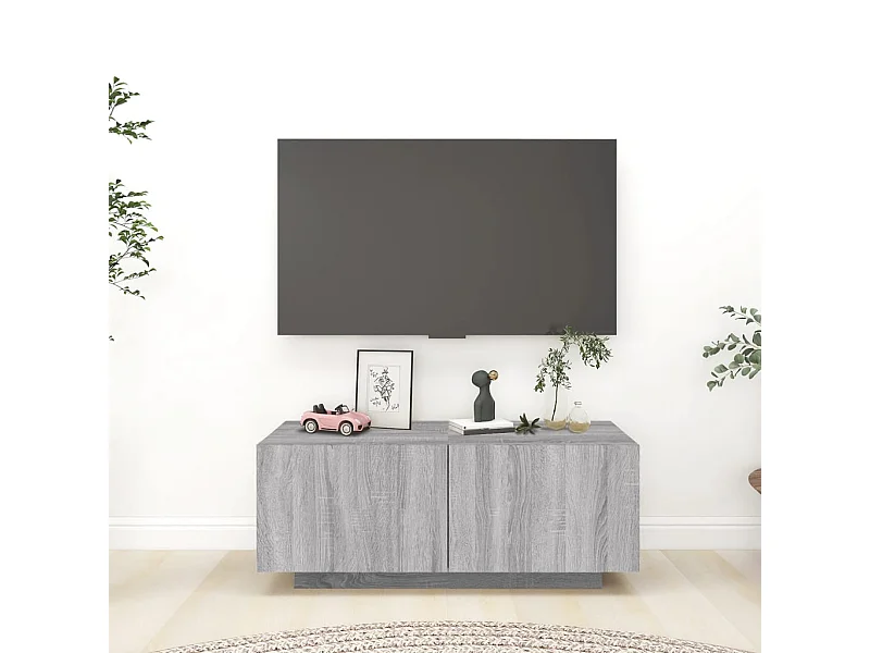Móvel de TV 100x35x40 cm derivados de madeira cinzento sonoma PT441867
