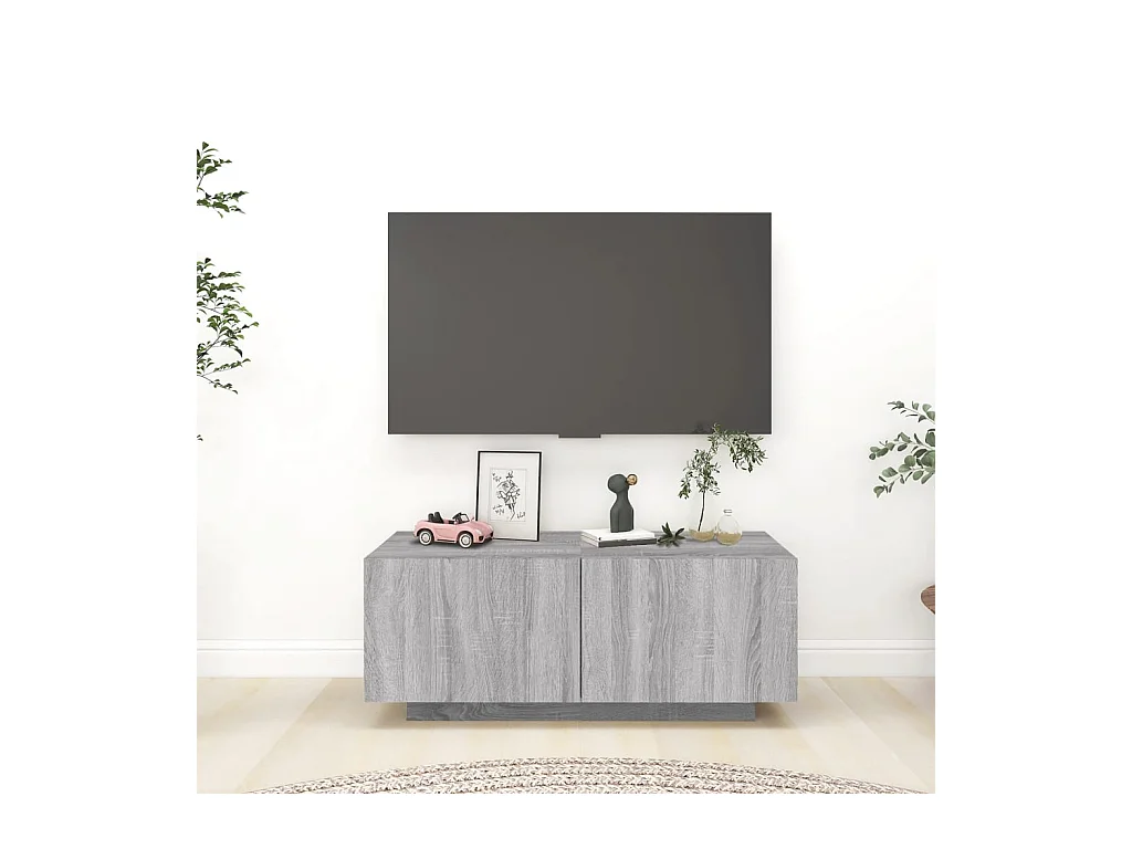 Meuble TV Sonoma gris 100x35x40 cm Bois d'ingénierie BE84386