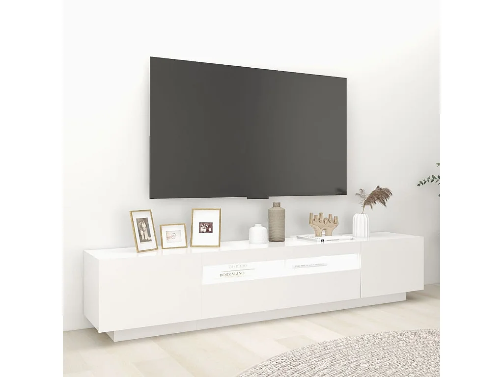 Mueble para TV con luces LED blanco 200x35x40 cm ES56814