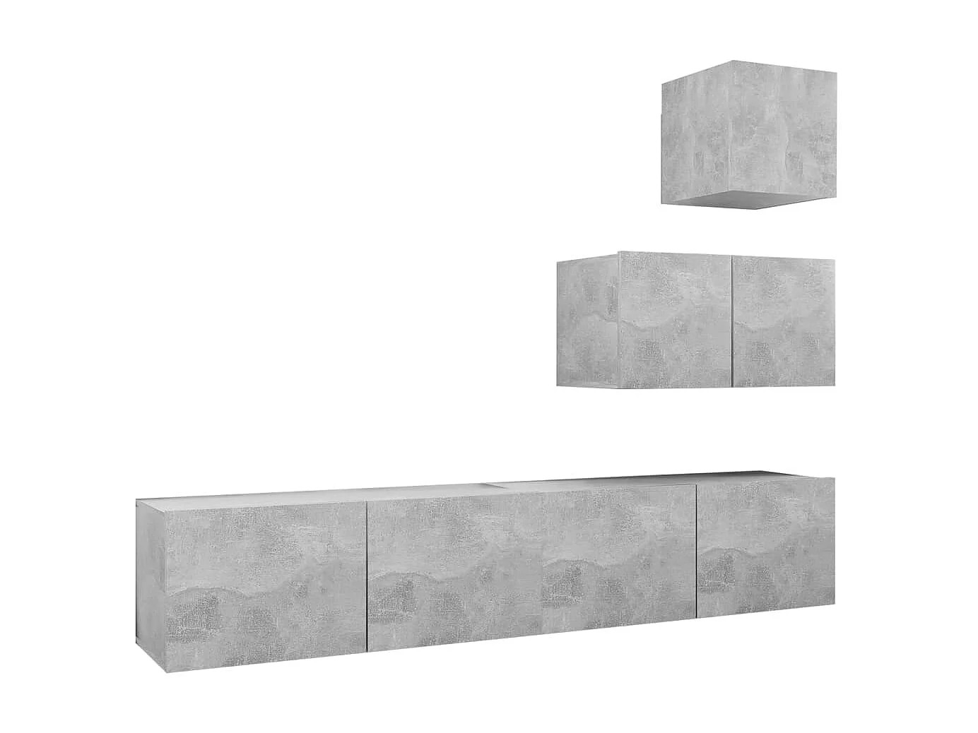 Meubles TV 4 pcs BEis béton Aggloméré BE35954