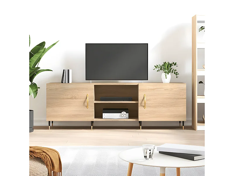Meuble TV chêne sonoma 150x30x50 cm bois d'ingénierie BE35740