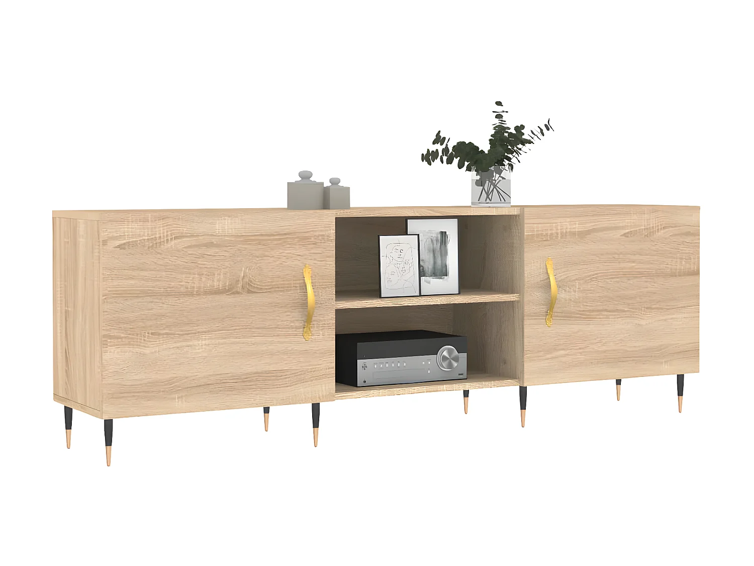 Tv-meubel 150x30x50 cm bewerkt hout sonoma eikenkleurig NL61189