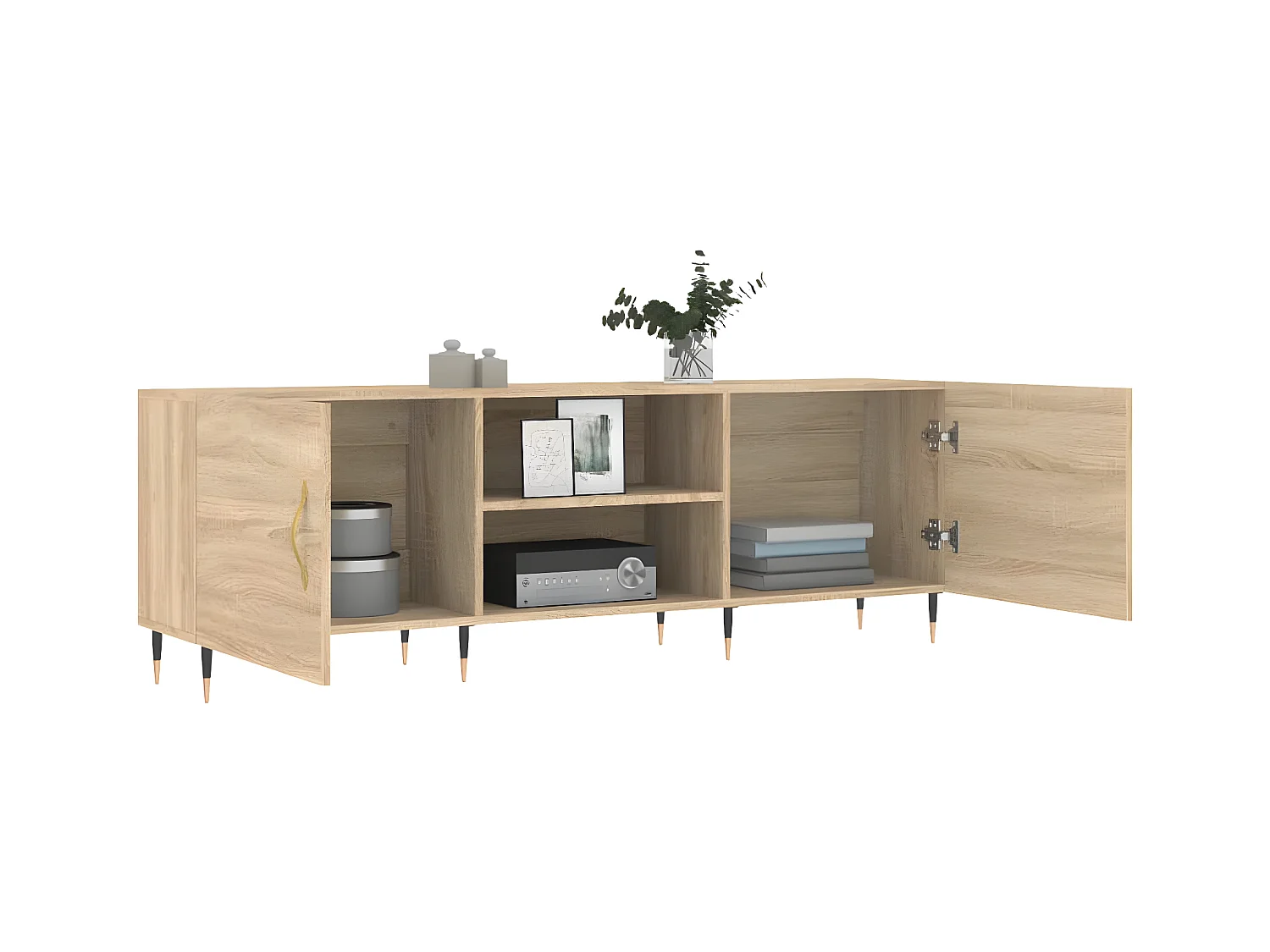 Meuble TV chêne sonoma 150x30x50 cm bois d'ingénierie BE35740