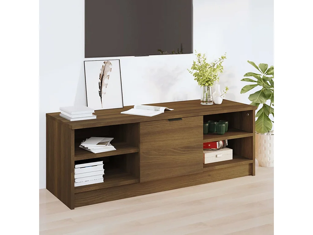 Meuble TV Chêne marron 102x35,5x36,5 cm Bois d'ingénierie BE26896