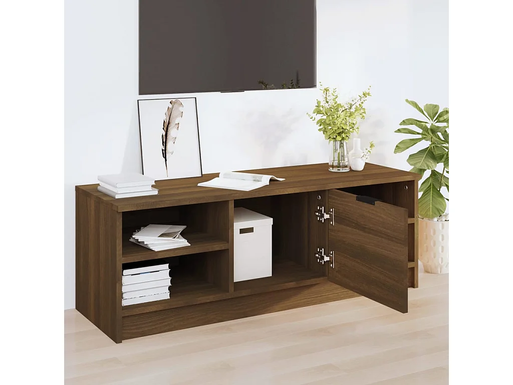 Meuble TV Chêne marron 102x35,5x36,5 cm Bois d'ingénierie BE26896