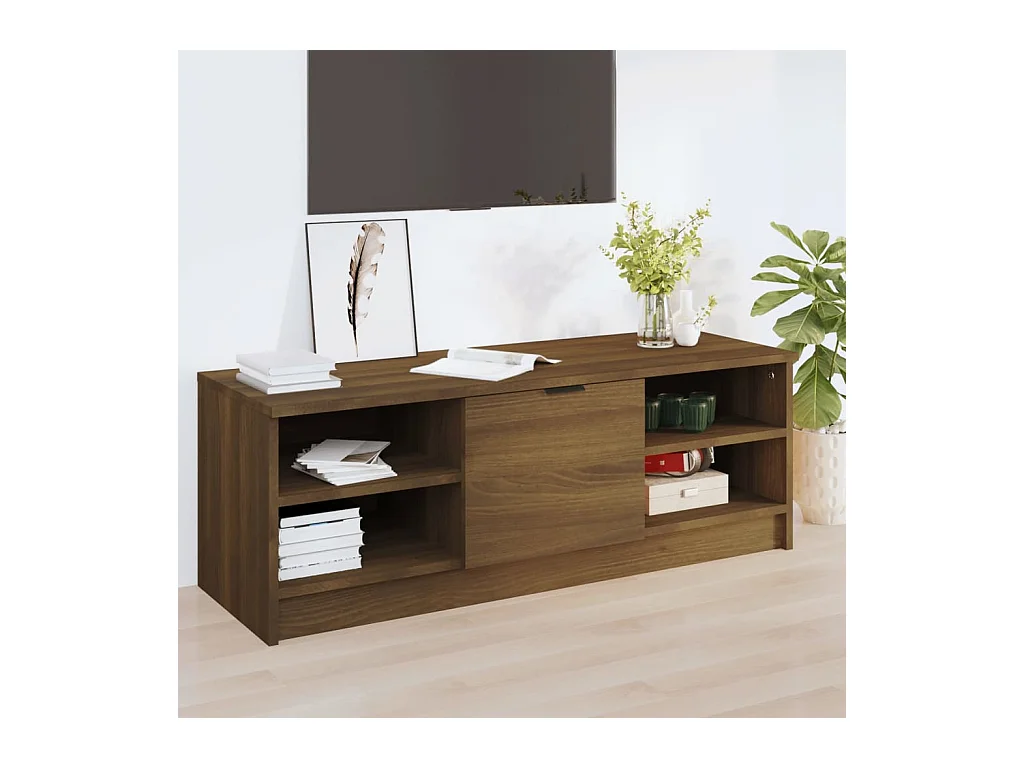 Meuble TV Chêne marron 102x35,5x36,5 cm Bois d'ingénierie BE26896
