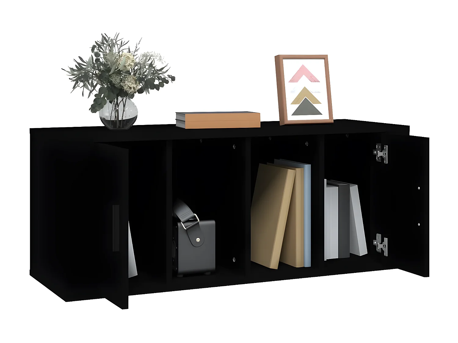 Meuble TV Noir 100x35x40 cm Bois d'ingénierie BE38753