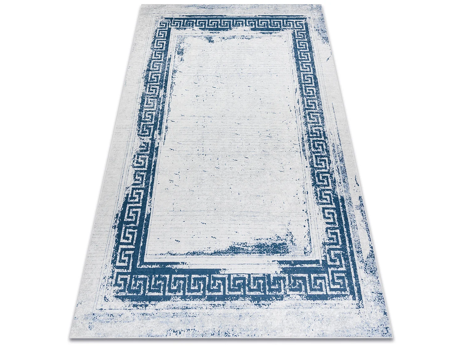 ANDRE 1213 tapijt wasbaar Grieks vintage antislip - wit / blauw 120x170 cm