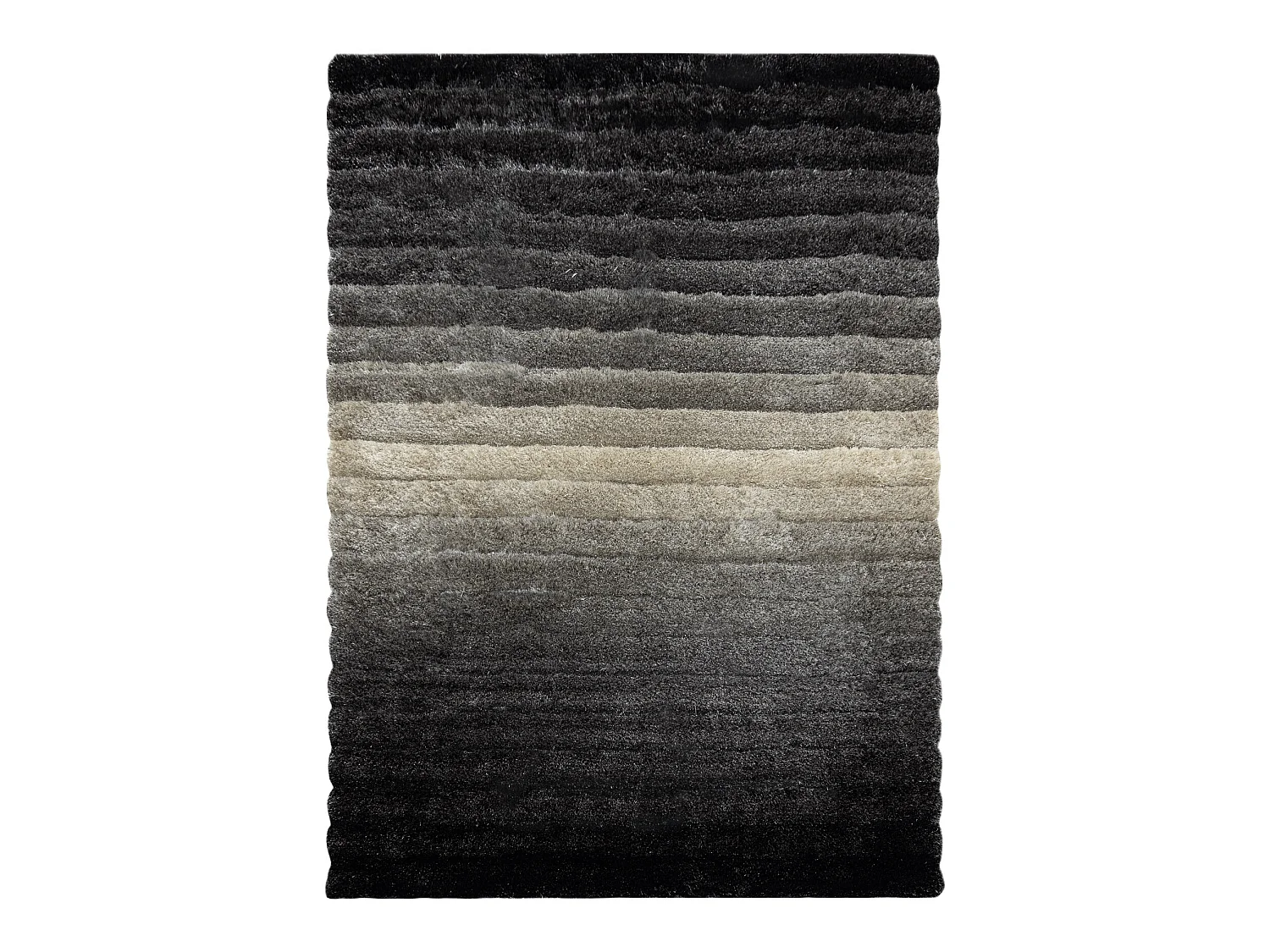 Tapis moderne FLIM 007-B6 shaggy, Rayures - Structural gris 80x150 cm