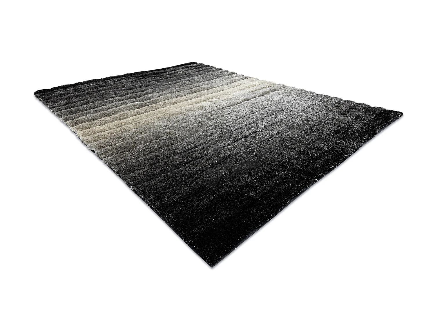 Tapis moderne FLIM 007-B6 shaggy, Rayures - Structural gris 80x150 cm