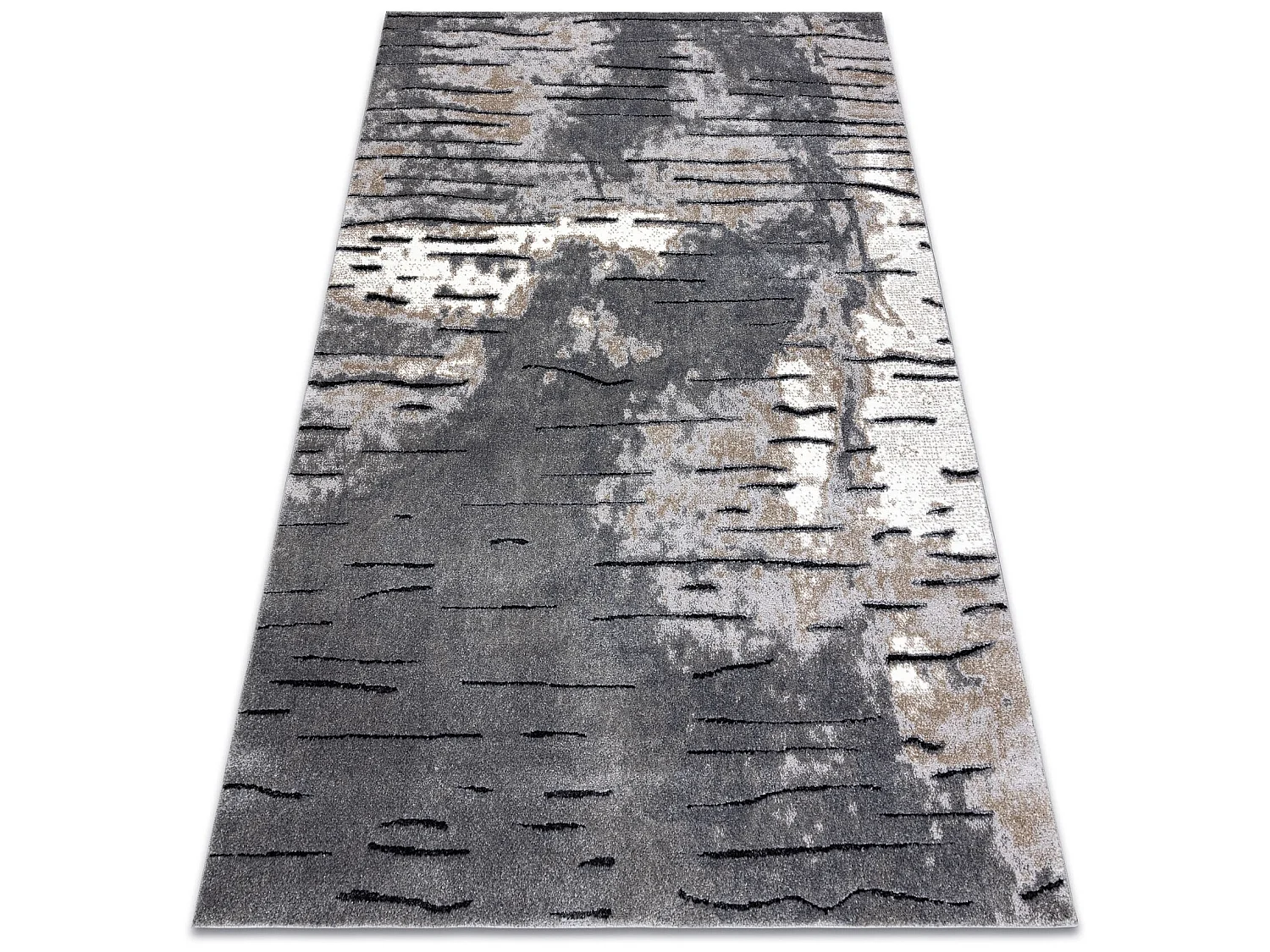 Tapis moderne COZY 8876 Rio - Structural deux niveaux de molleton gris 80x150 cm