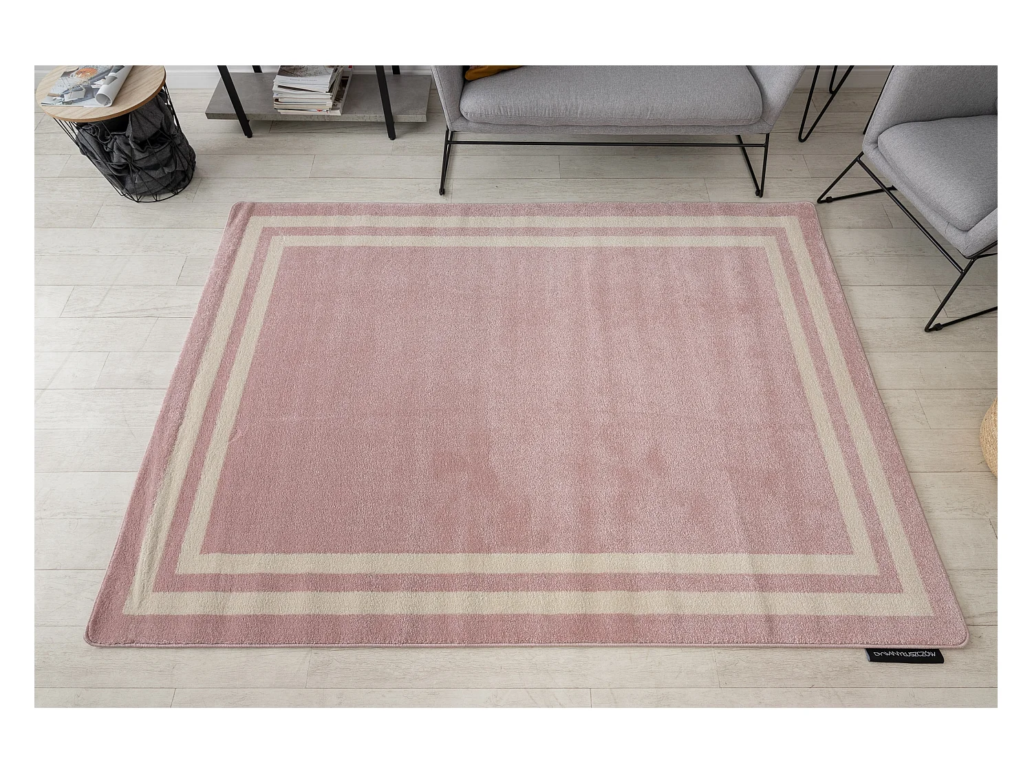Tapis HAMPTON Cadre rose 200x290 cm
