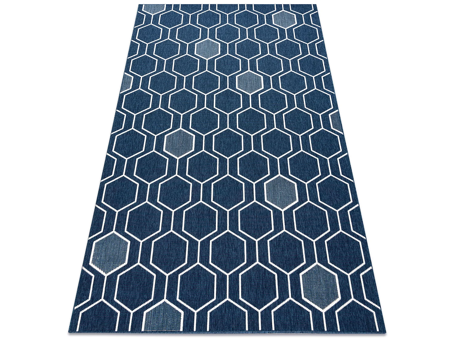 Tapis SPRING 20404994 Hexagone, à cordes, à boucles - bleu 80x150 cm