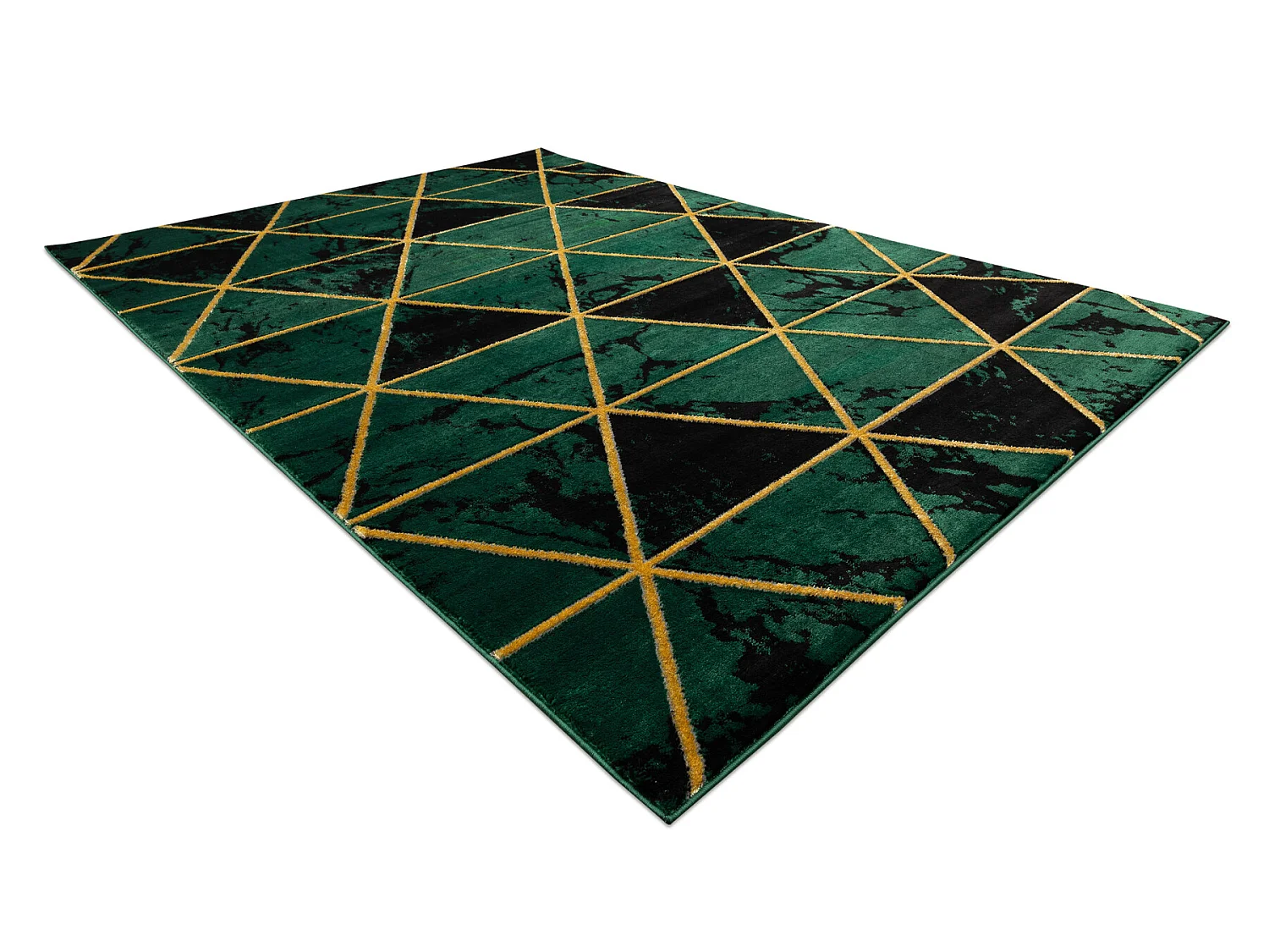 Tapijt EMERALD exclusief 1020 glamour, stijlvol marmer, driehoeken fle 80x150 cm