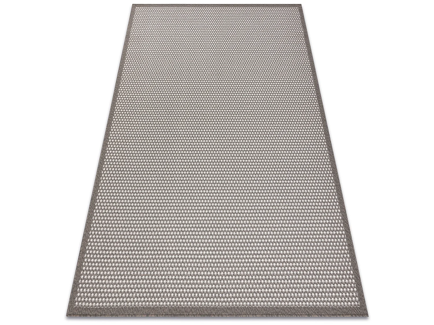 Tapis SIZAL BORDERO 2907 tissé à plat taupe / crème 80x150 cm