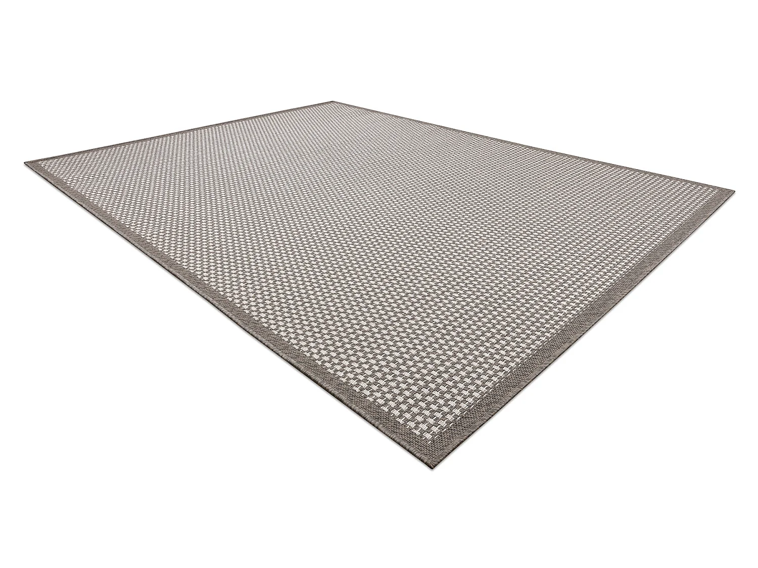 Tapis SIZAL BORDERO 2907 tissé à plat taupe / crème 80x150 cm
