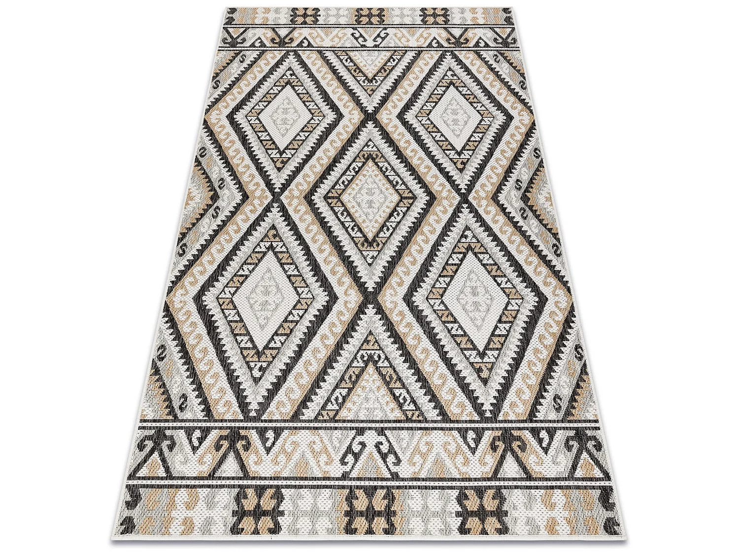 Tapis SIZAL COOPER Diamants, Aztèque, Etno 22224 écru / noir 140x190 cm