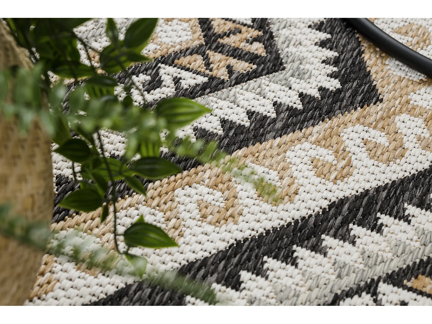 Tapis SIZAL COOPER Diamants, Aztèque, Etno 22224 écru / noir 140x190 cm