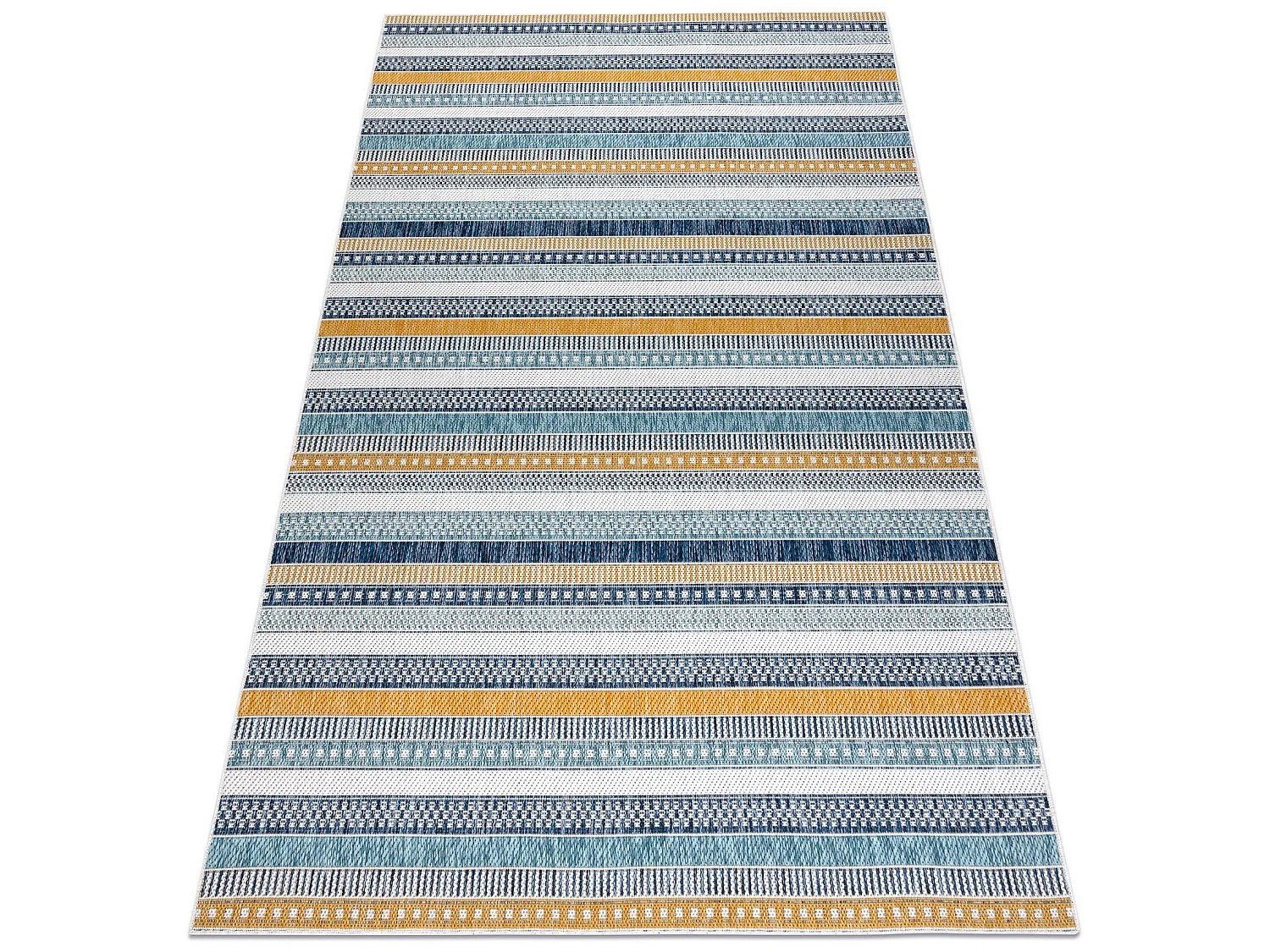 Teppich SISAL COOPER Streifen, Etno 22238 ecru / dunkelblau 140x190 cm