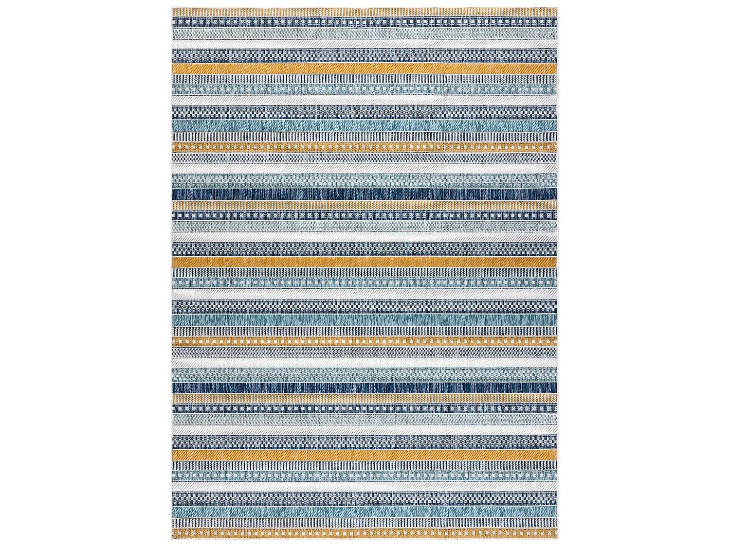 Teppich SISAL COOPER Streifen, Etno 22238 ecru / dunkelblau 140x190 cm