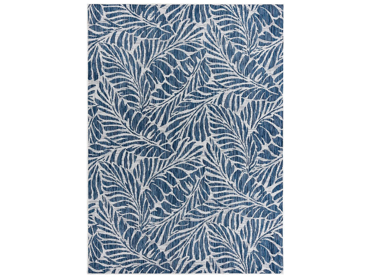 Sisal tapijt SISAL SION Bladje 22151 plat te weven ecru / blauw 140x190 cm