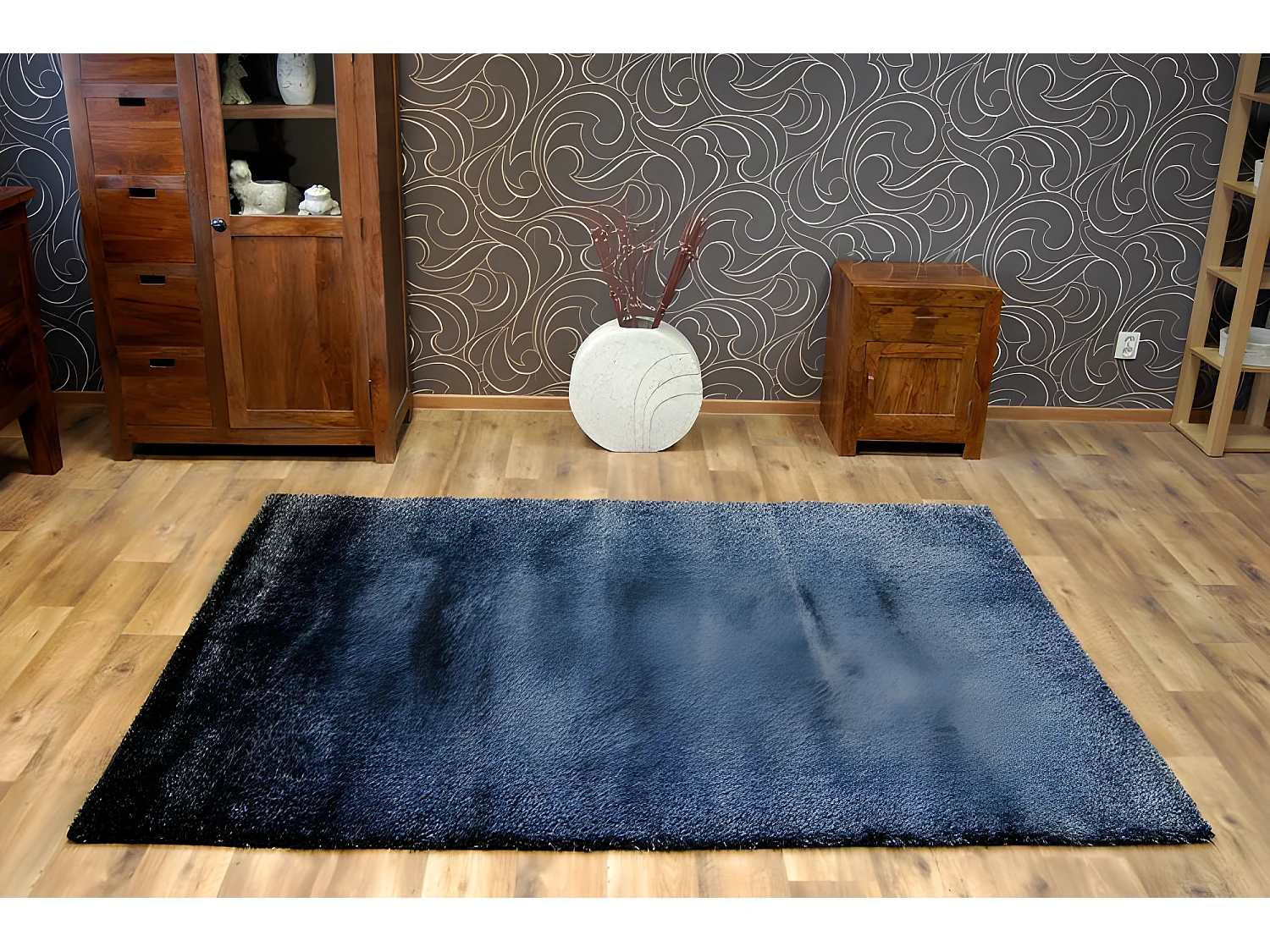 Tapijt SHAGGY VERONA ZWART/zilver 80x150 cm