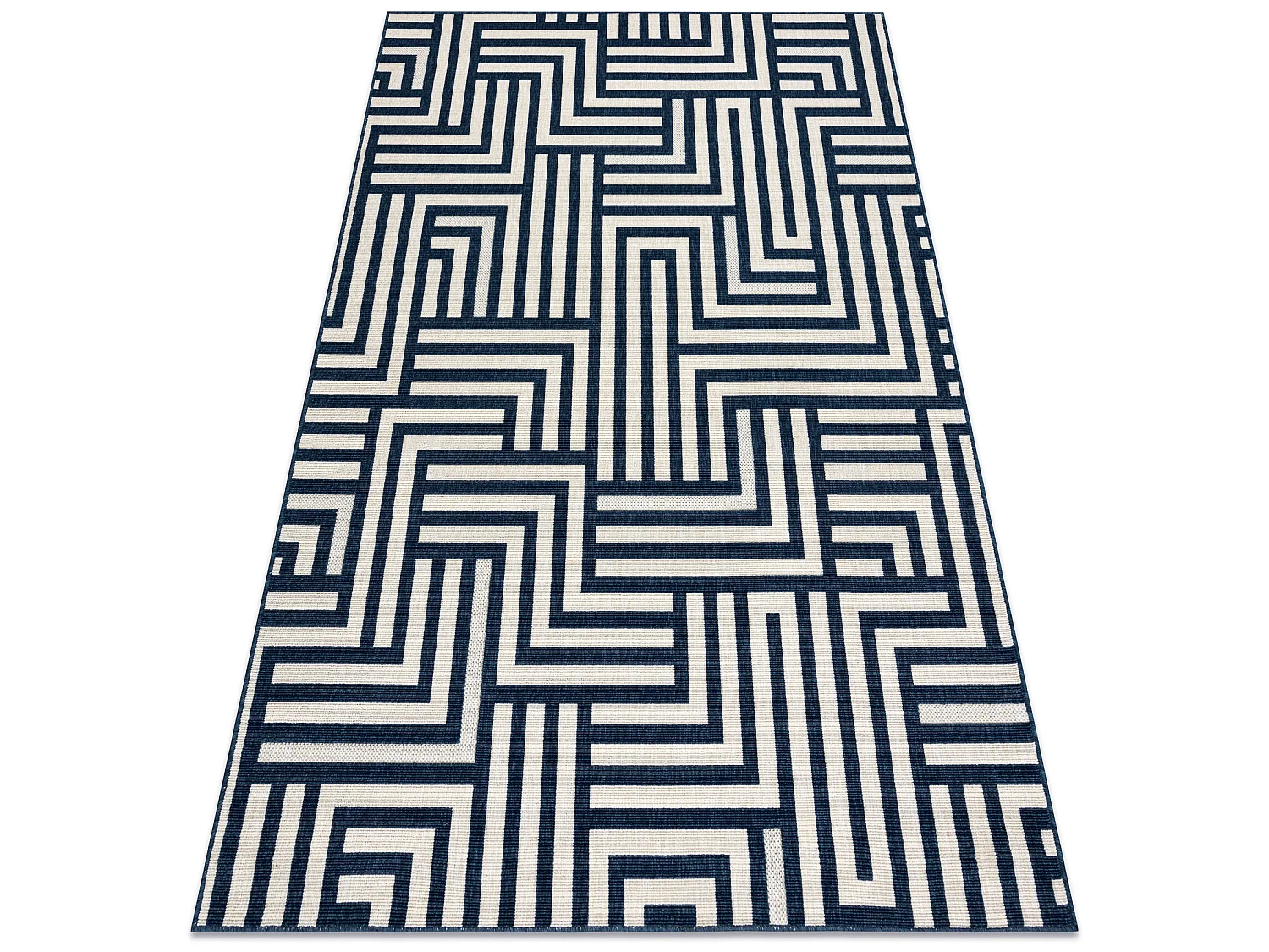 Tapis SPRING 20421994 labyrinthe, à cordes, à boucles - sahne / bleu 160x230 cm