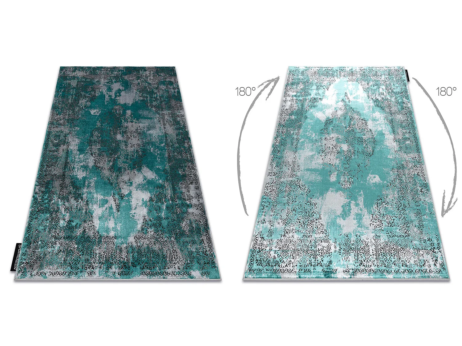 Tapis DE LUXE moderne 6754 Abstraction - Structural vert / gris 120x170 cm