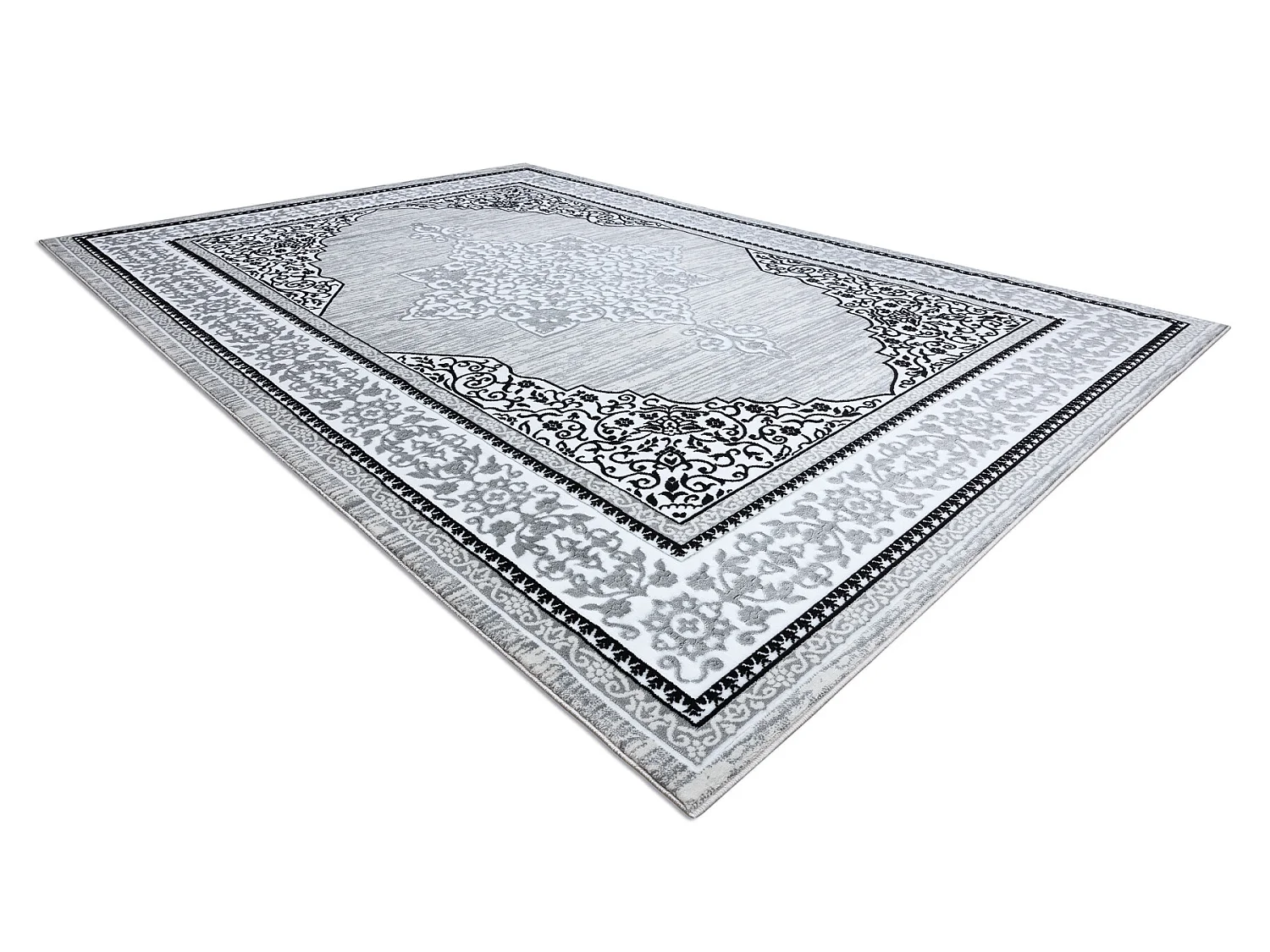 Tapis GLOSS moderne  8490 52 Ornement, élégant, cadre Ivoire / gris 200x290 cm