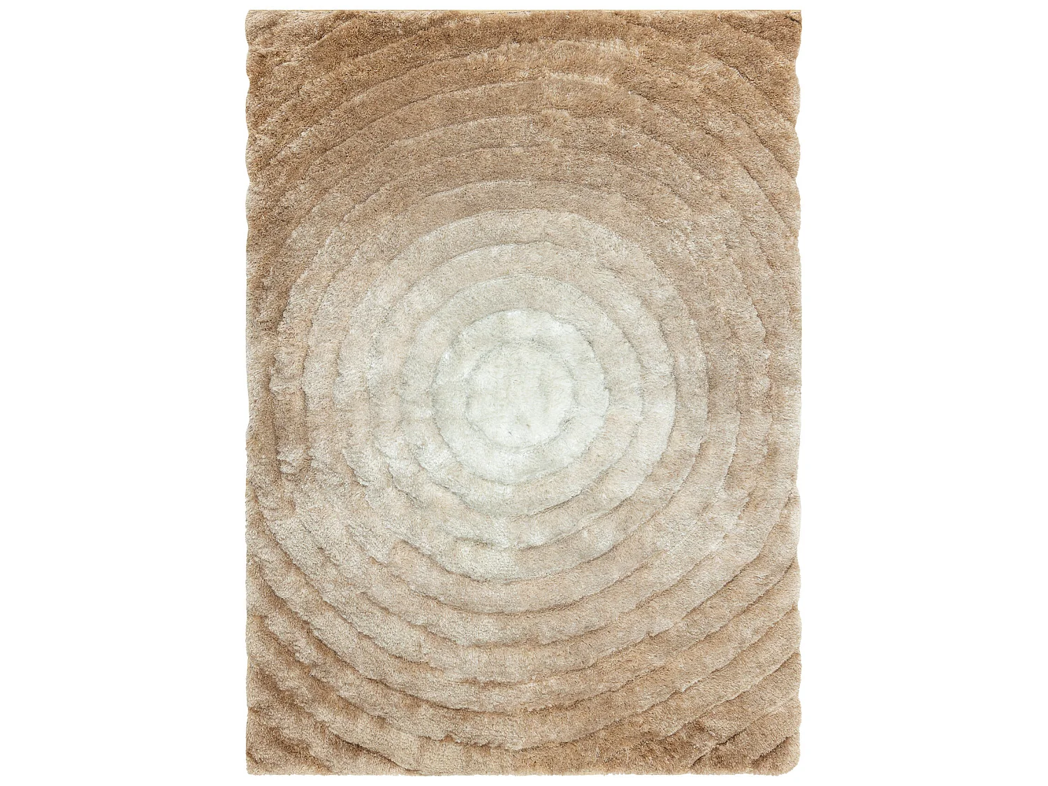 Tapijt shaggy FLIM 008-B1 modern, Wielen cirkels - Structureel, beige 80x150 cm