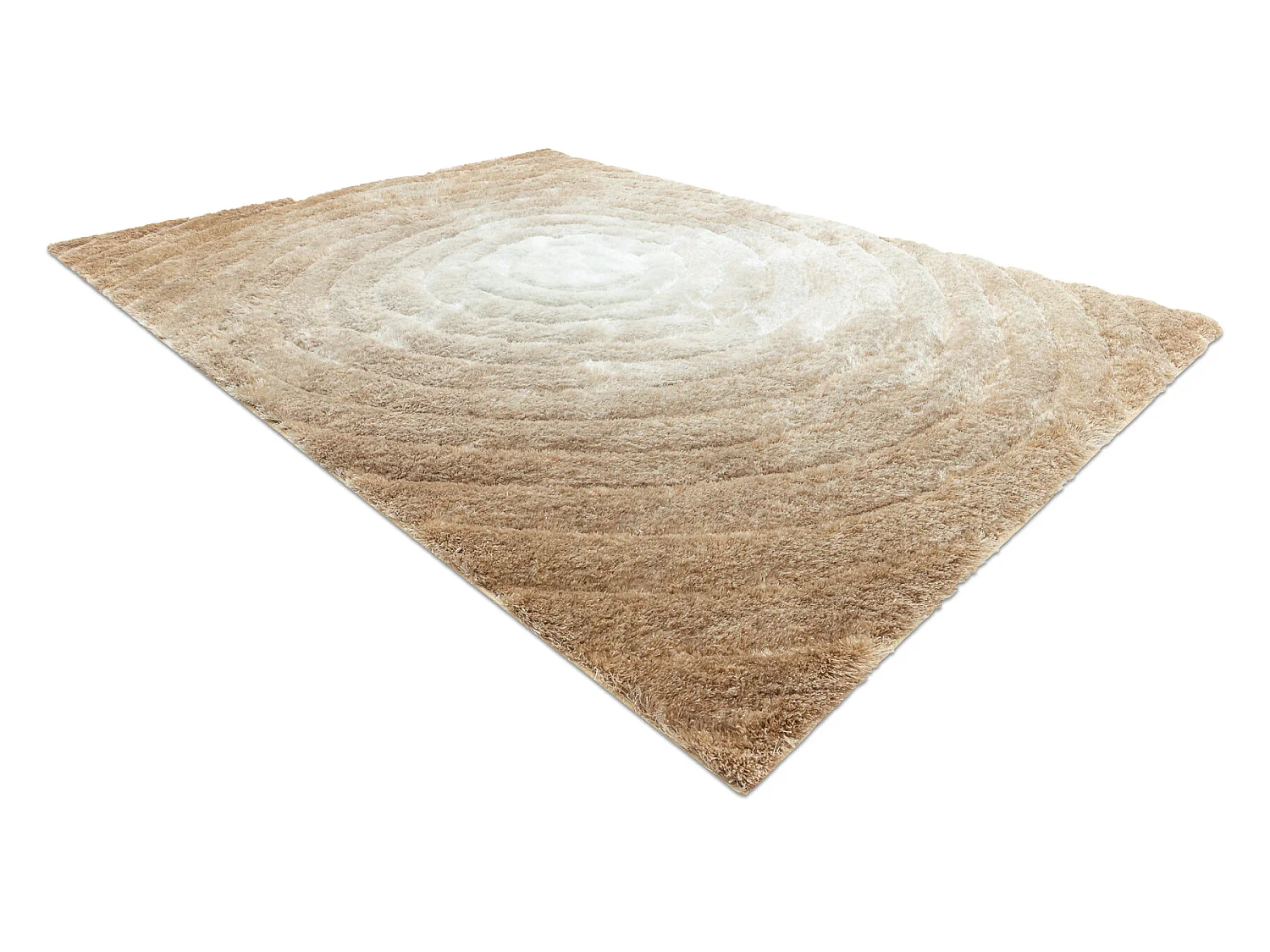 Tapijt shaggy FLIM 008-B1 modern, Wielen cirkels - Structureel, beige 80x150 cm