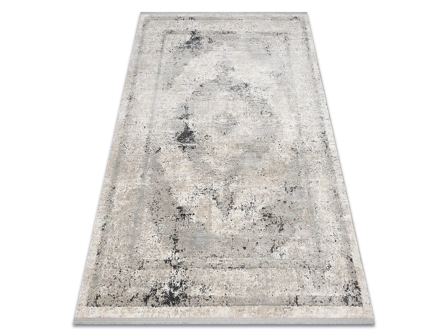 Tapis TULS structural, franges 51321 vintage, Cadre, Rosette beige / g 200x290 cm