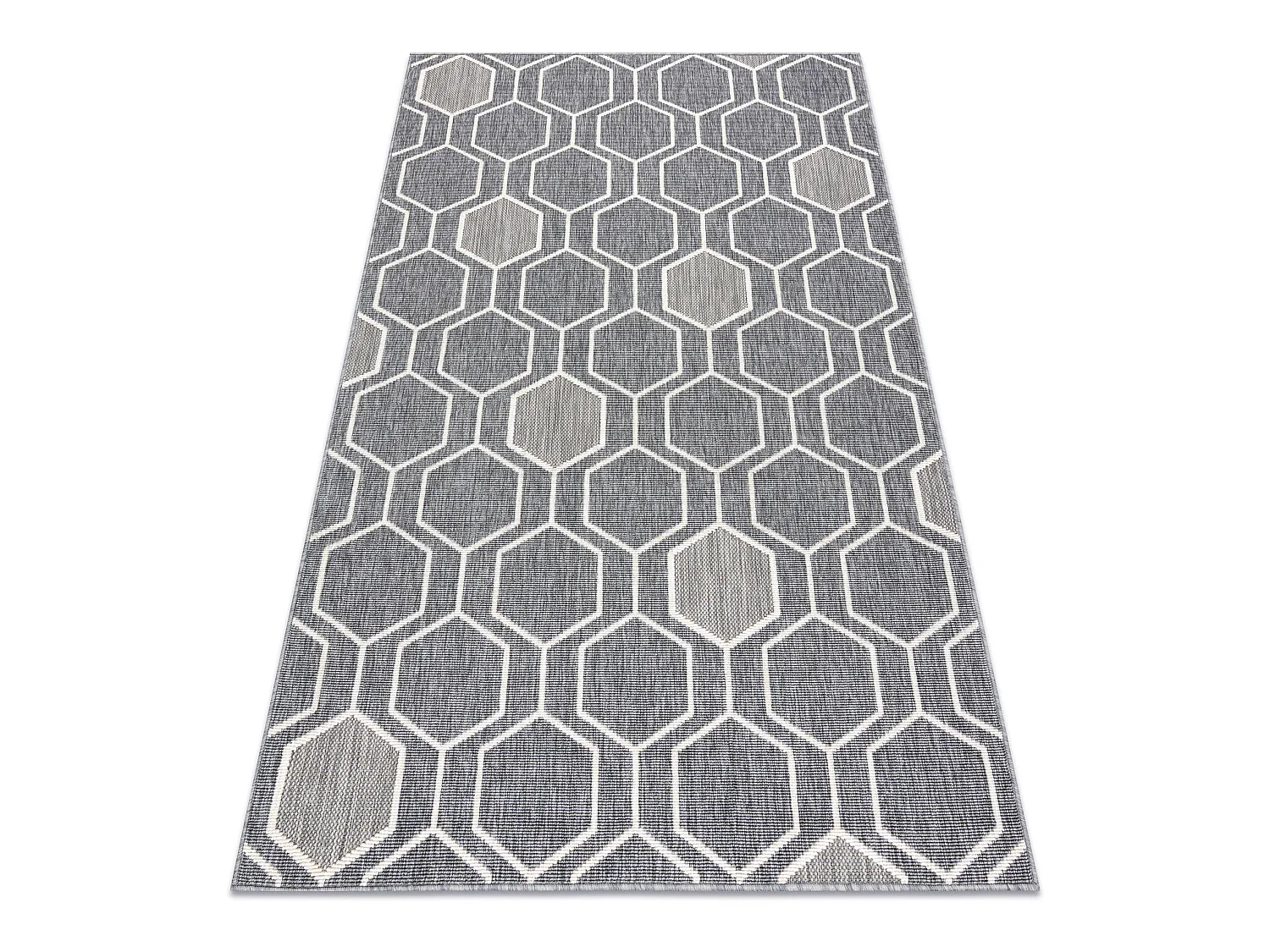 Tapis SPRING 20404332 Hexagone, à cordes, à boucles - gris 140x200 cm