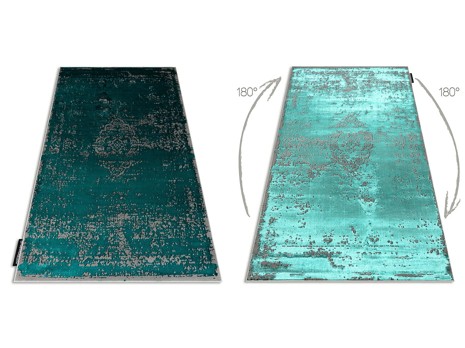 Tapis DE LUXE moderne 2083 Ornement vintage - Structural vert / gris 120x170 cm