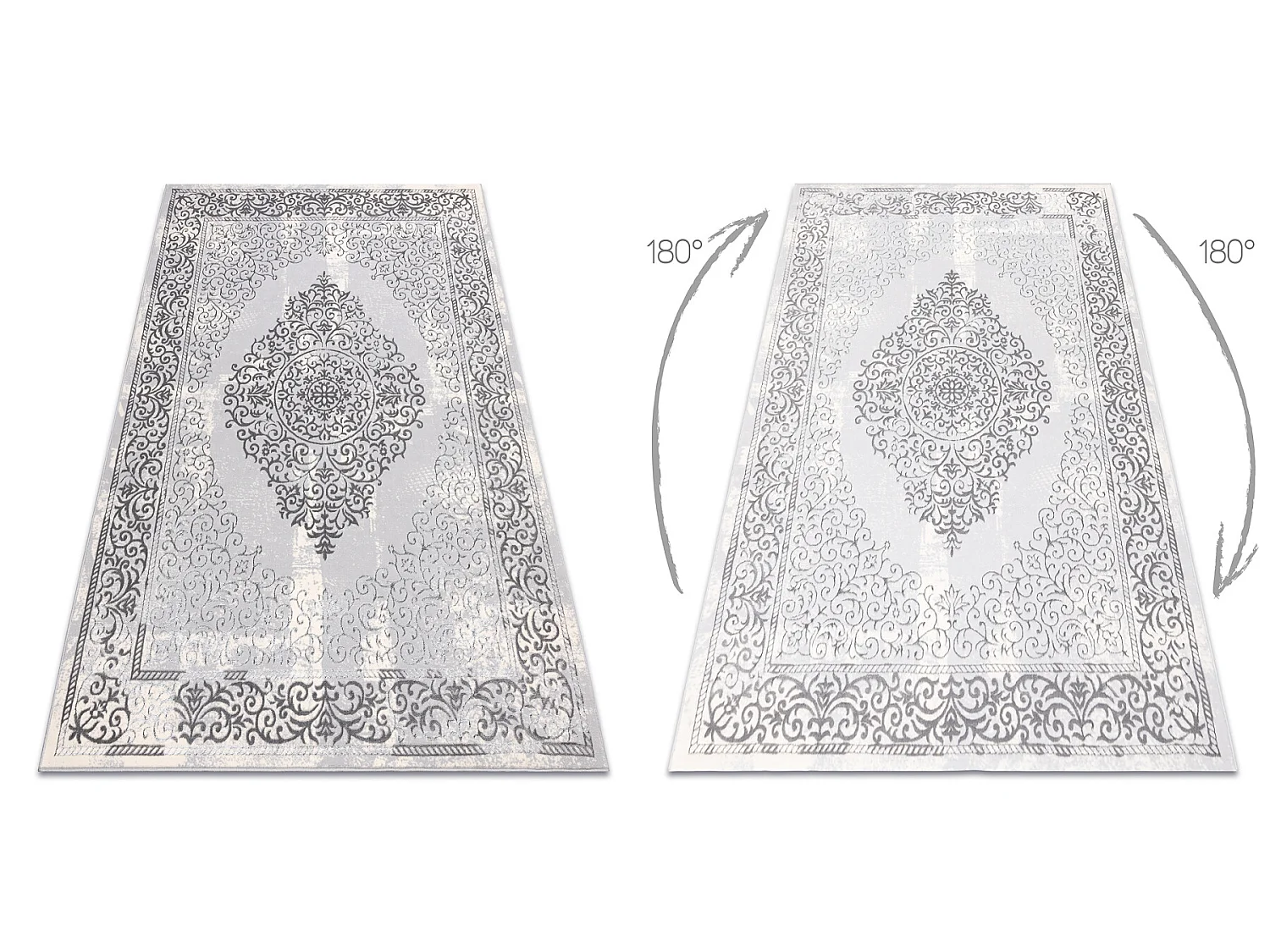 Tapis CORE W7161 Rosette Vintage - structurel, deux niveaux de molleto 140x190 cm