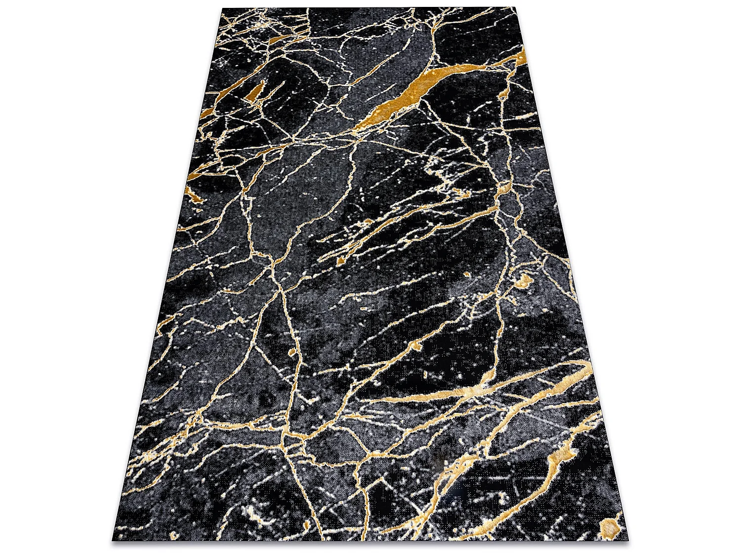 Tapijt GLOSS modern 529A 82 marmeren , steen, stijlvol, glamour zwart  140x190 cm