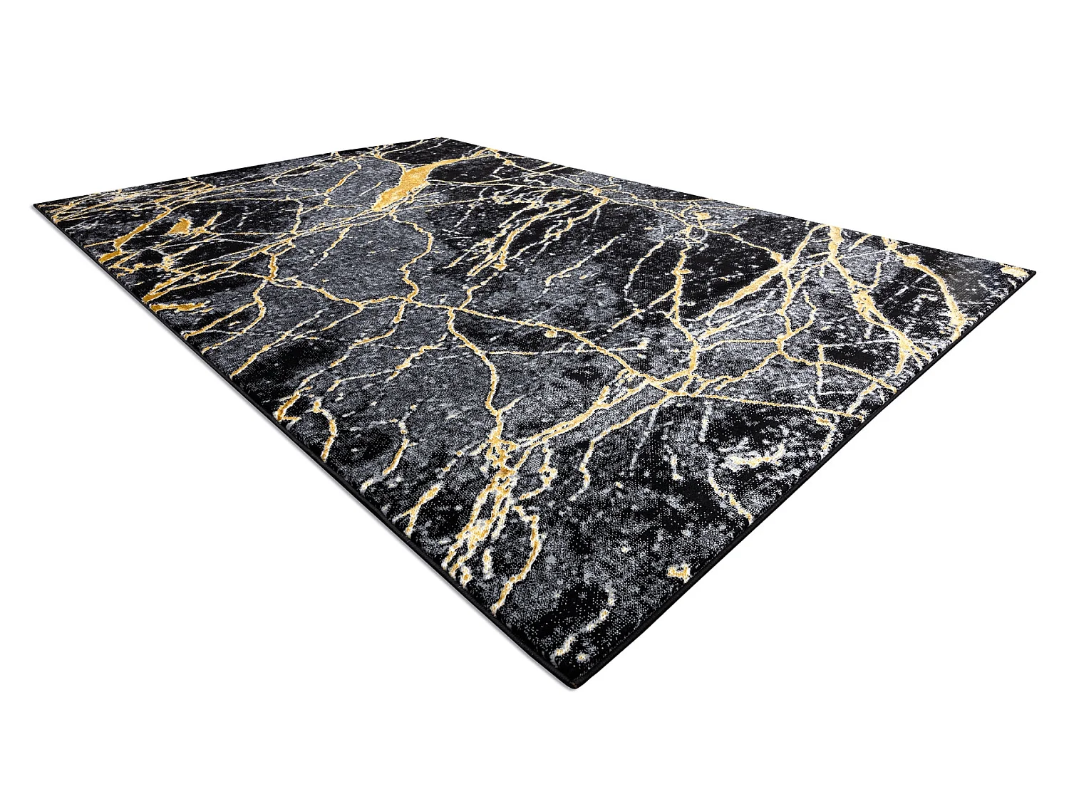 Tapis GLOSS moderne  529A 82 Marbre, calcul, élégant, glamour noir / 140x190 cm