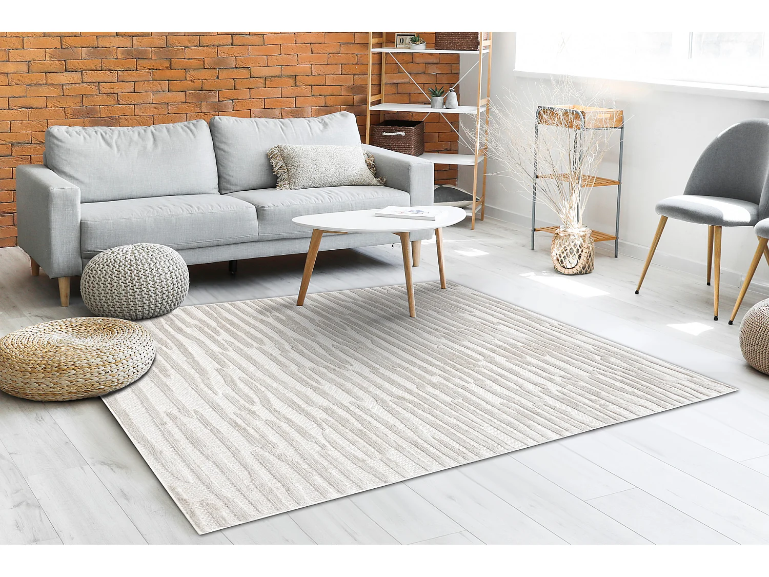 Tapijt SANTO SISAL 58394 Golven beige 140x190 cm