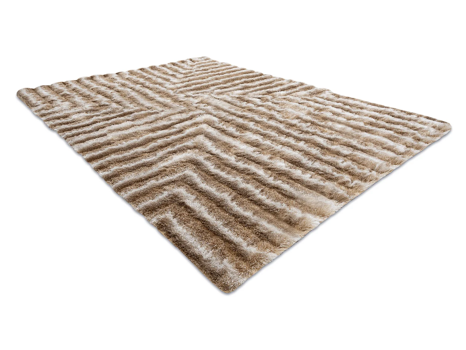 Tapijt shaggy FLIM 010-B1 modern, Labirynt - Structureel, beige 80x150 cm