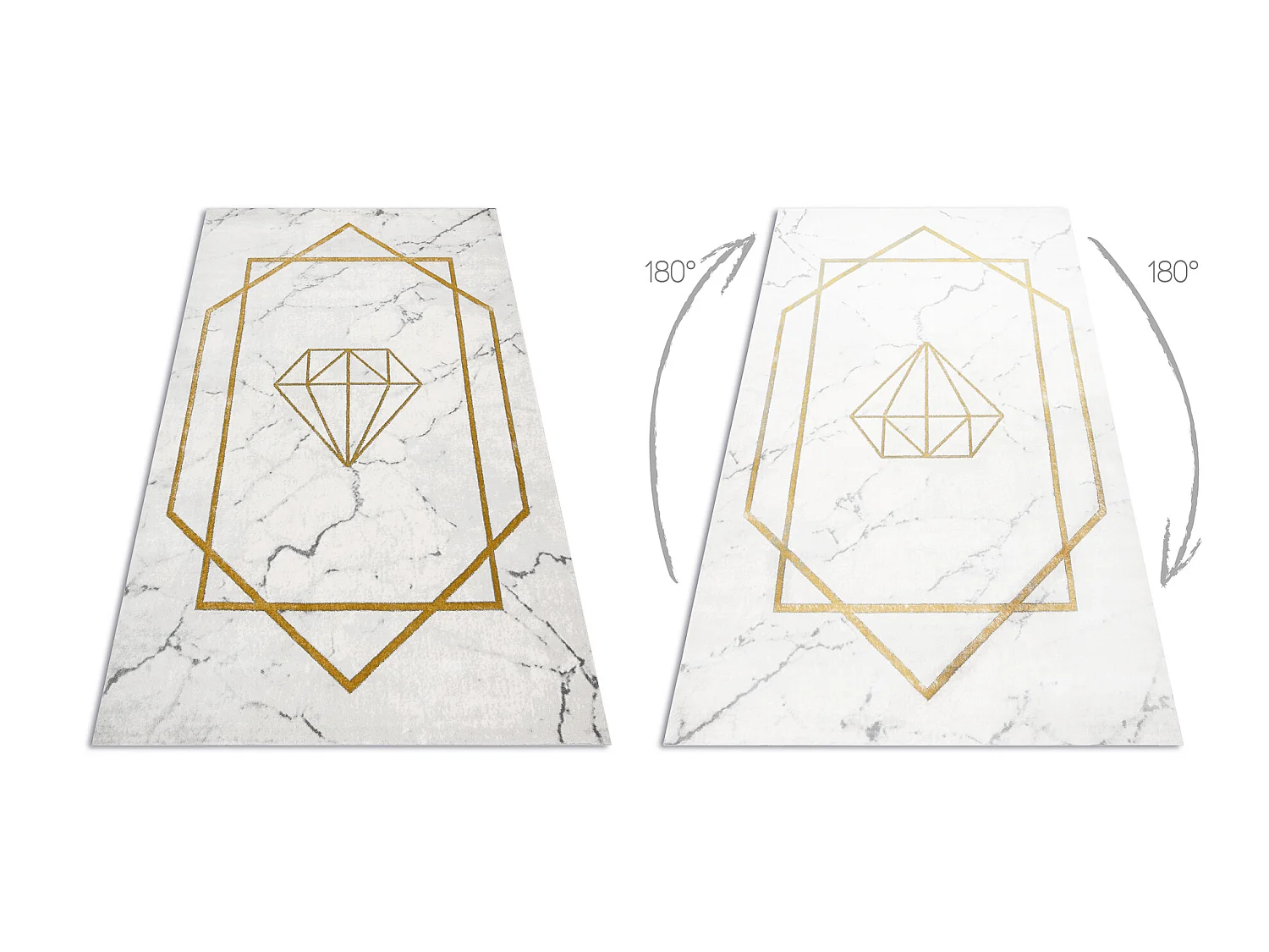 Tapijt EMERALD exclusief 1019 glamour, stijlvol diamant, marmer room / 200x290 cm