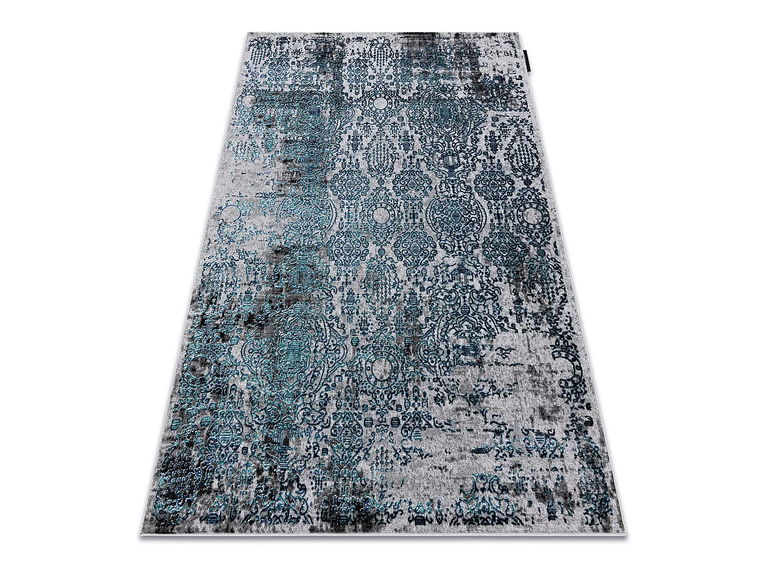 Tapis DE LUXE moderne 2081 Ornement vintage - Structural bleu / gris 140x190 cm
